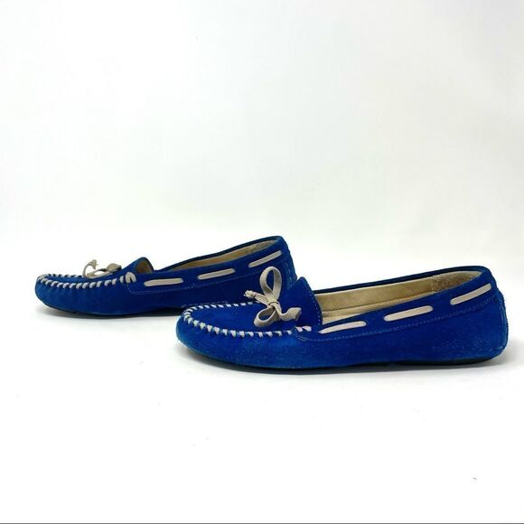 𝅺VERA Wang Premium Label Royal Blue Suede Driving Moccasin Size 6/36 - Picture 7 of 14